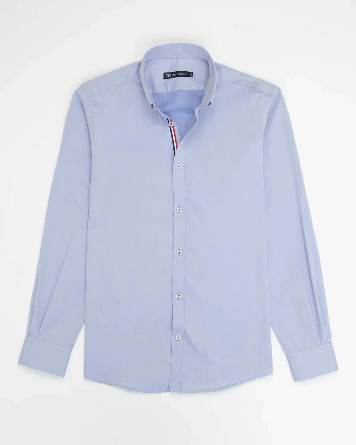 Camisa Sarga Hiladillo France Algodón Azul