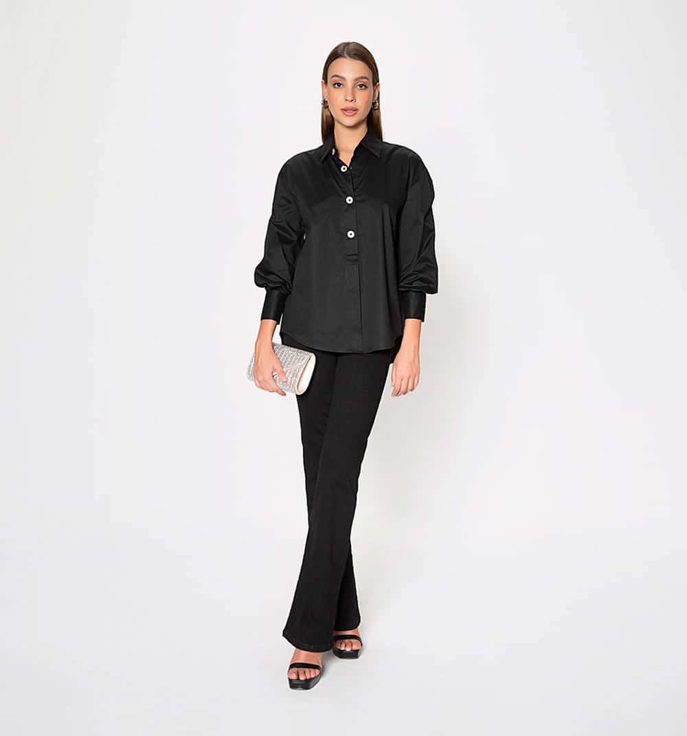 Blusa camisera   manga larga