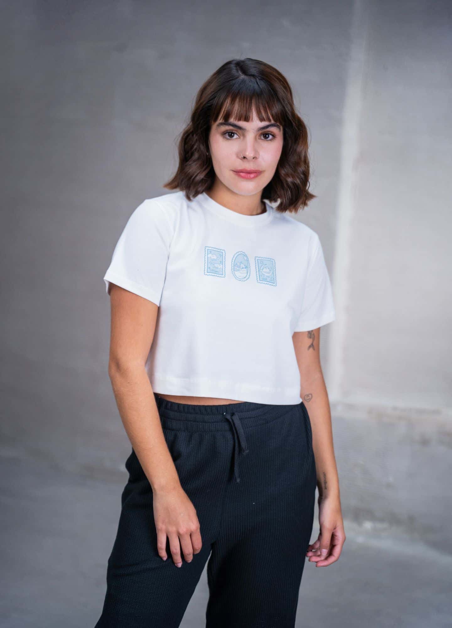 Retratos Crop Top – Marfil