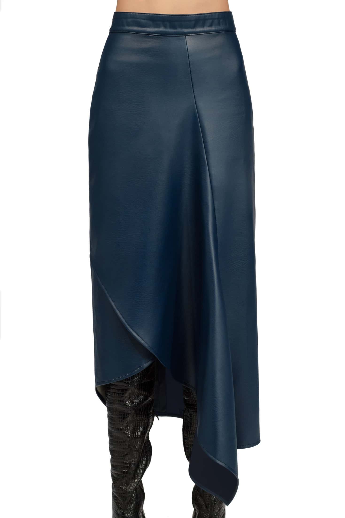 LEATHER PETAL SKIRT