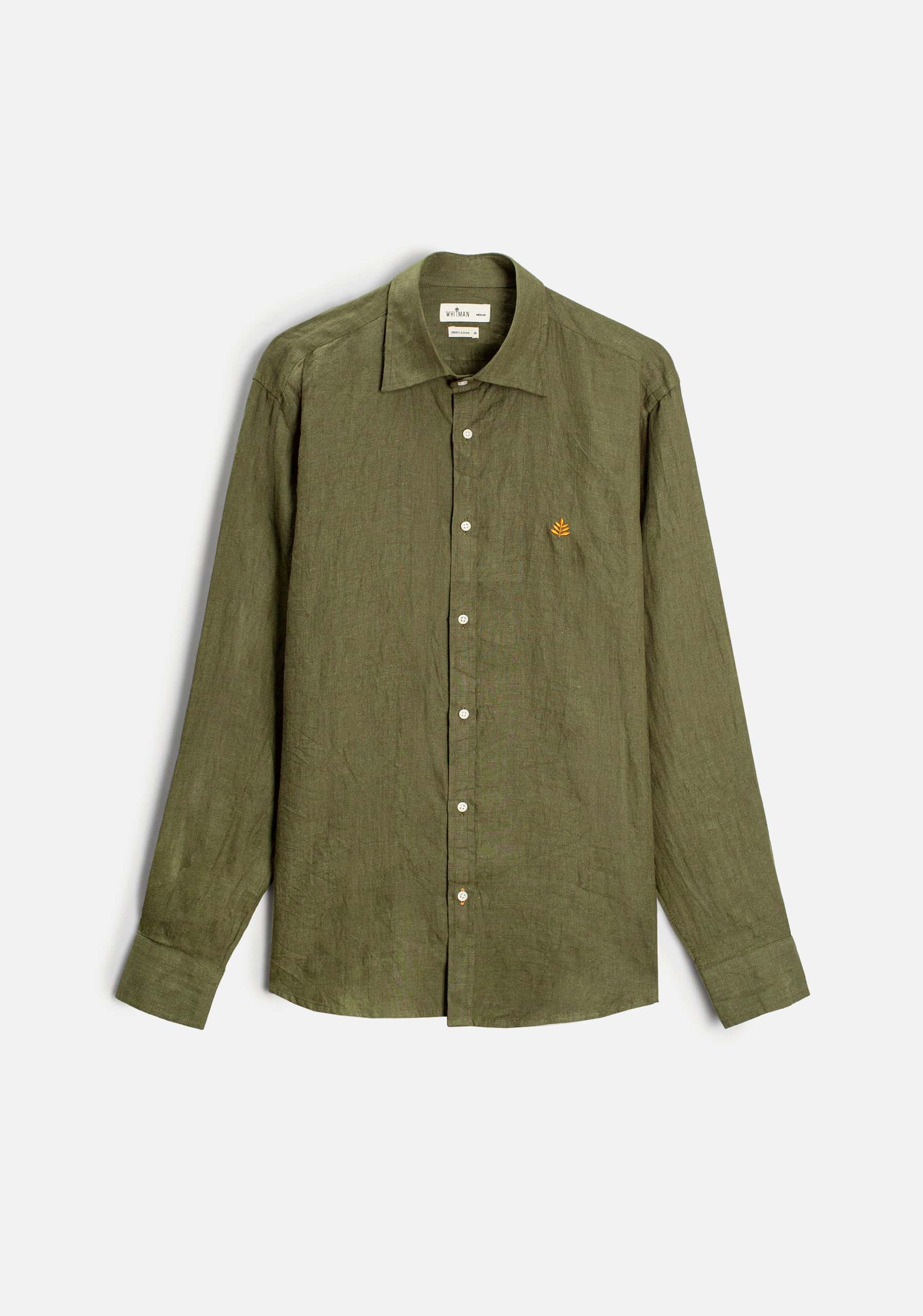 Camisa H CI Lino L-Ter Verde Olive