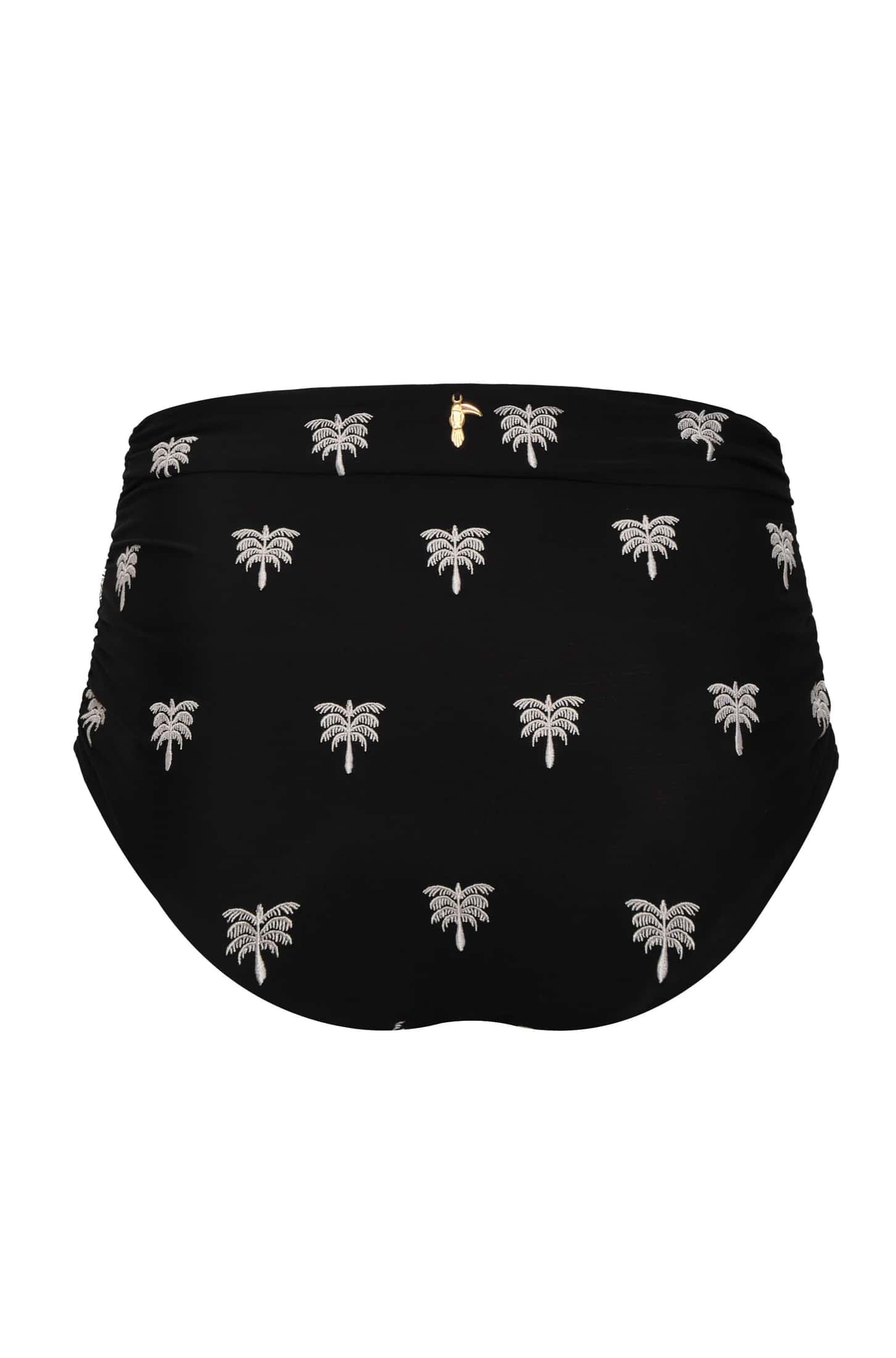 Victoria Embroidered Bottom / Black - Ivory Polka Palms - miniatura 2