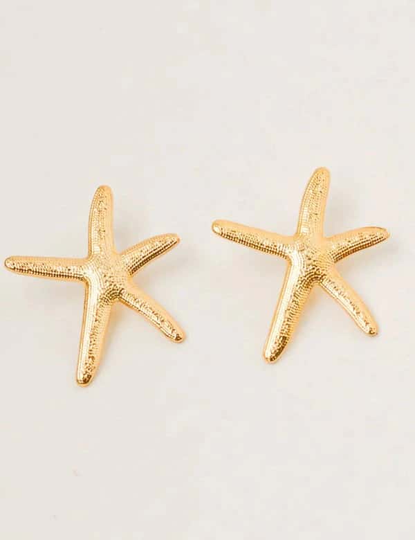 Aretes Estrella De Mar Dorado