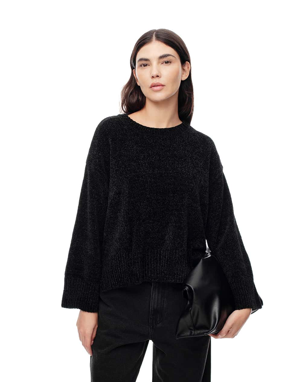 Suéter oversize negro mujer