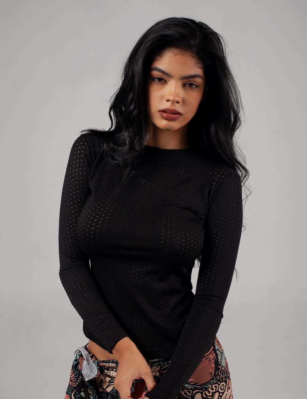Camibuso Manga Larga PIT Negro Mujer