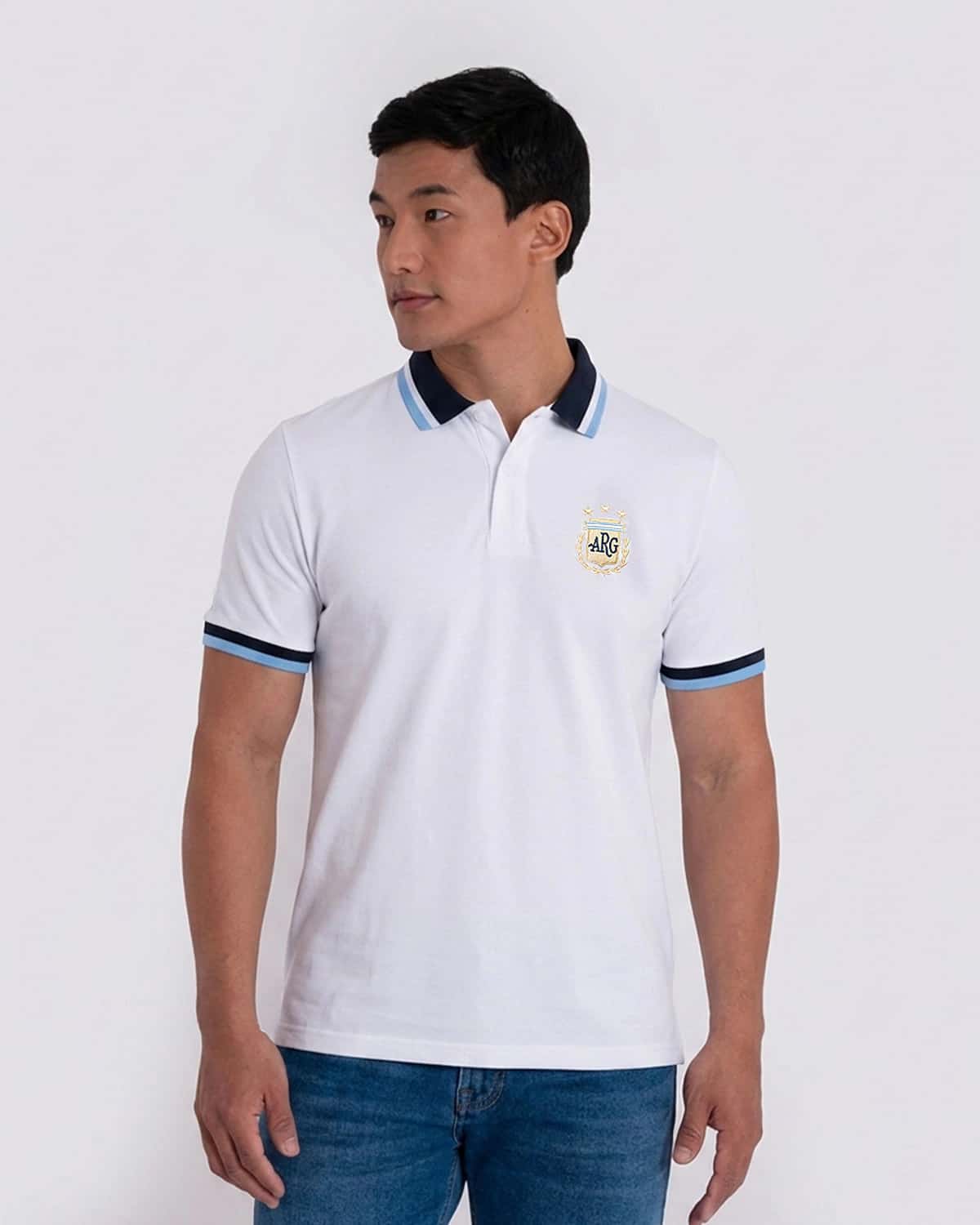 Polo blanca para hombre Argentina