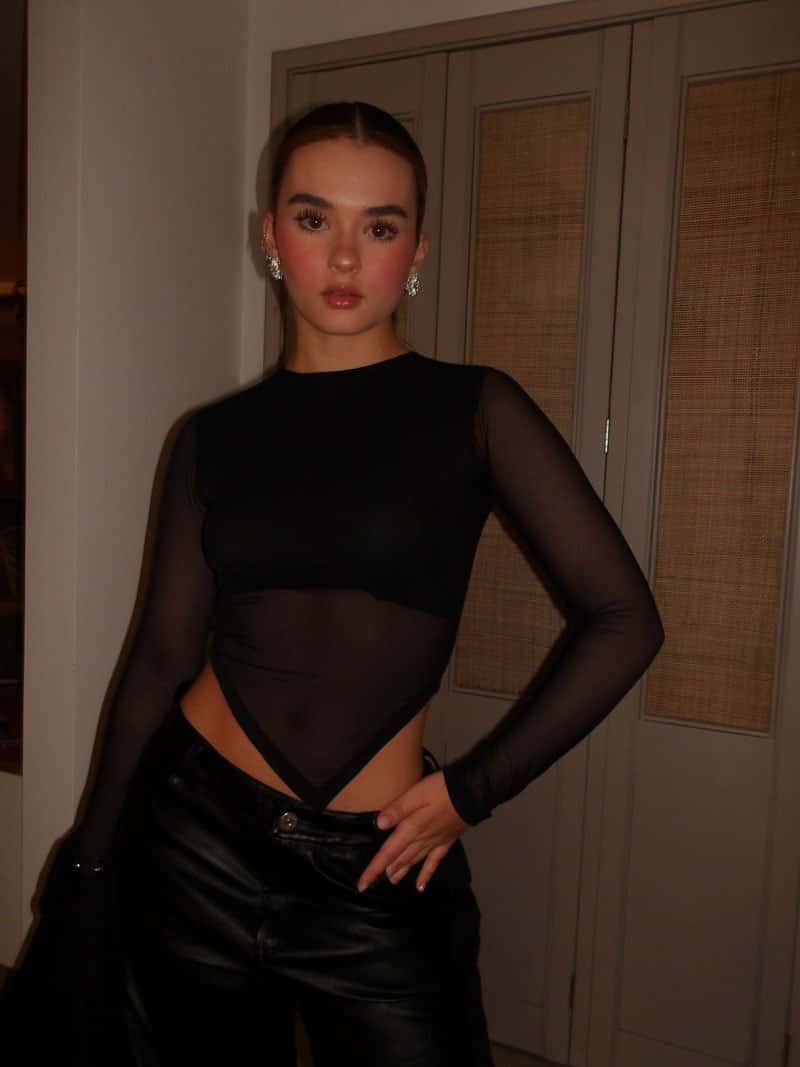 Crop Top en tull Nara - Negro