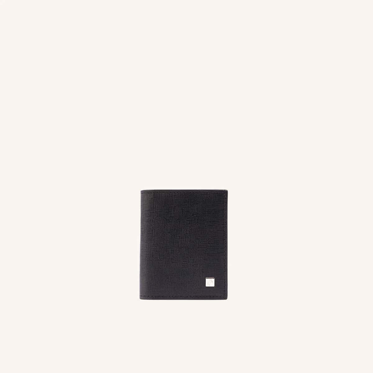 Tarjetero Vertical Slim Compacto Negro Rojo Roble