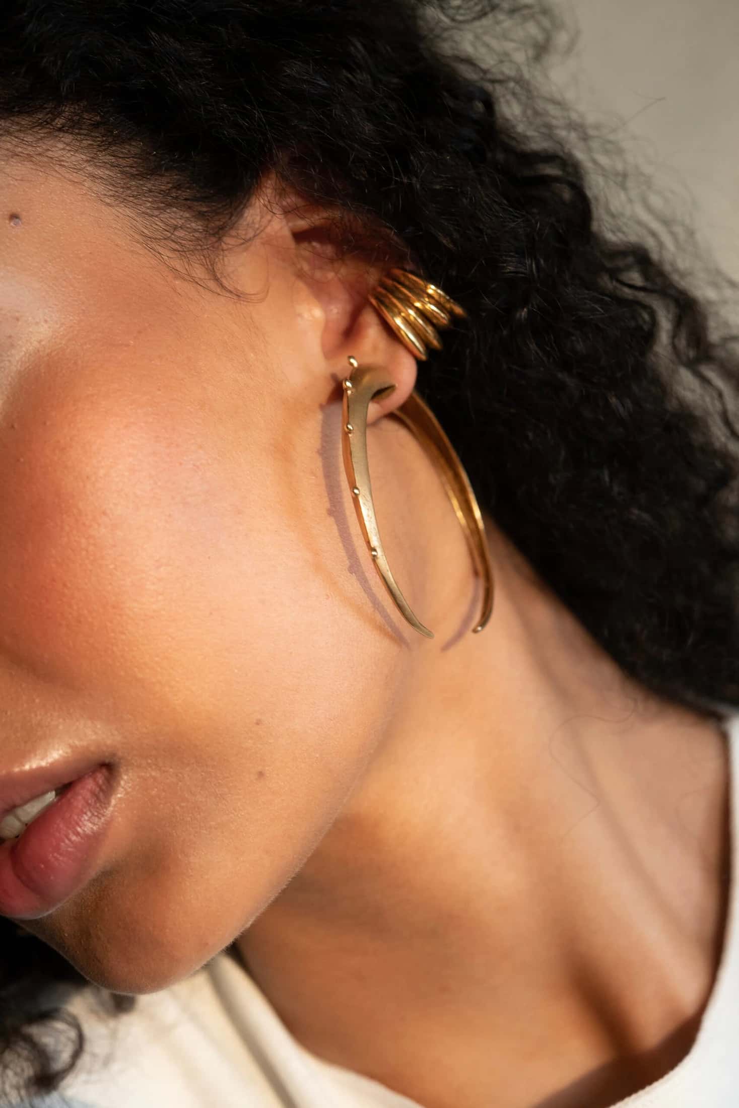 Crescent Hoops Gold