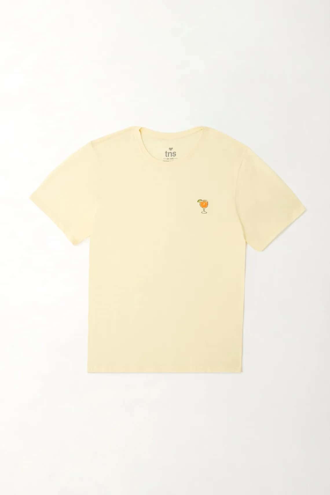 Camiseta básica con mini estampado con detalle frontal para hombre