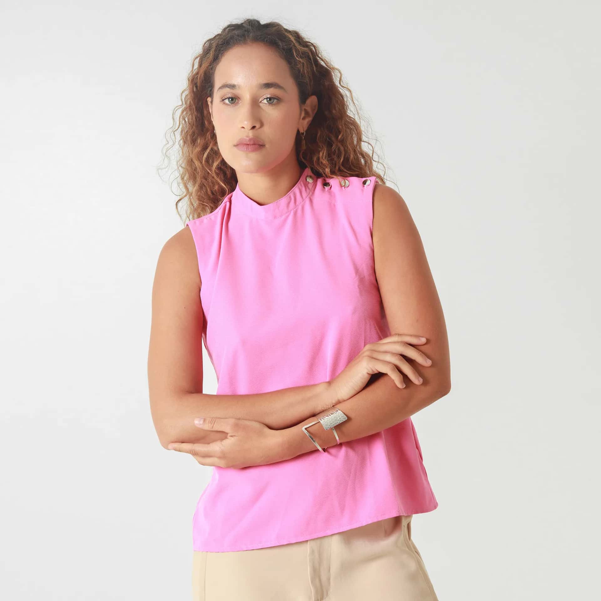 Blusa Cuello Alto Manga Sisa - miniatura 4