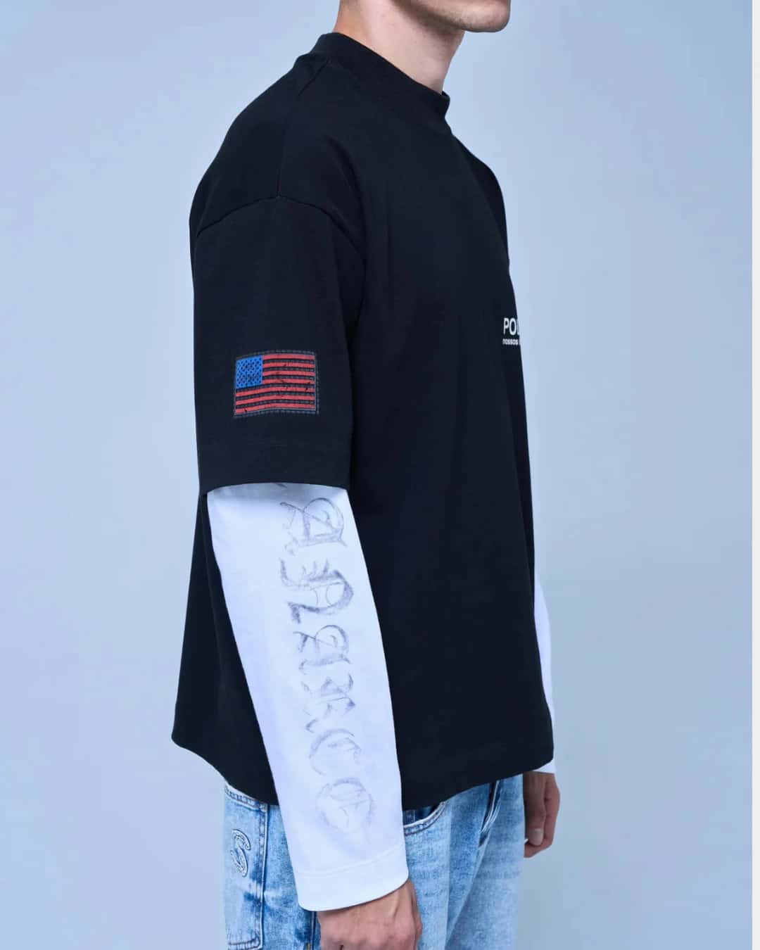 POLIZIA BLACK/WHITE DOUBLE SLEEVE - miniatura 2