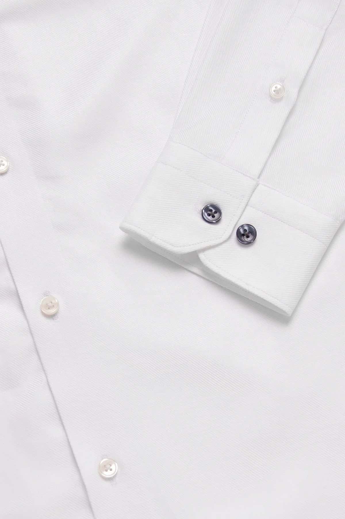 Camisa Dobby Diagonal Algodón Blanco - miniatura 3