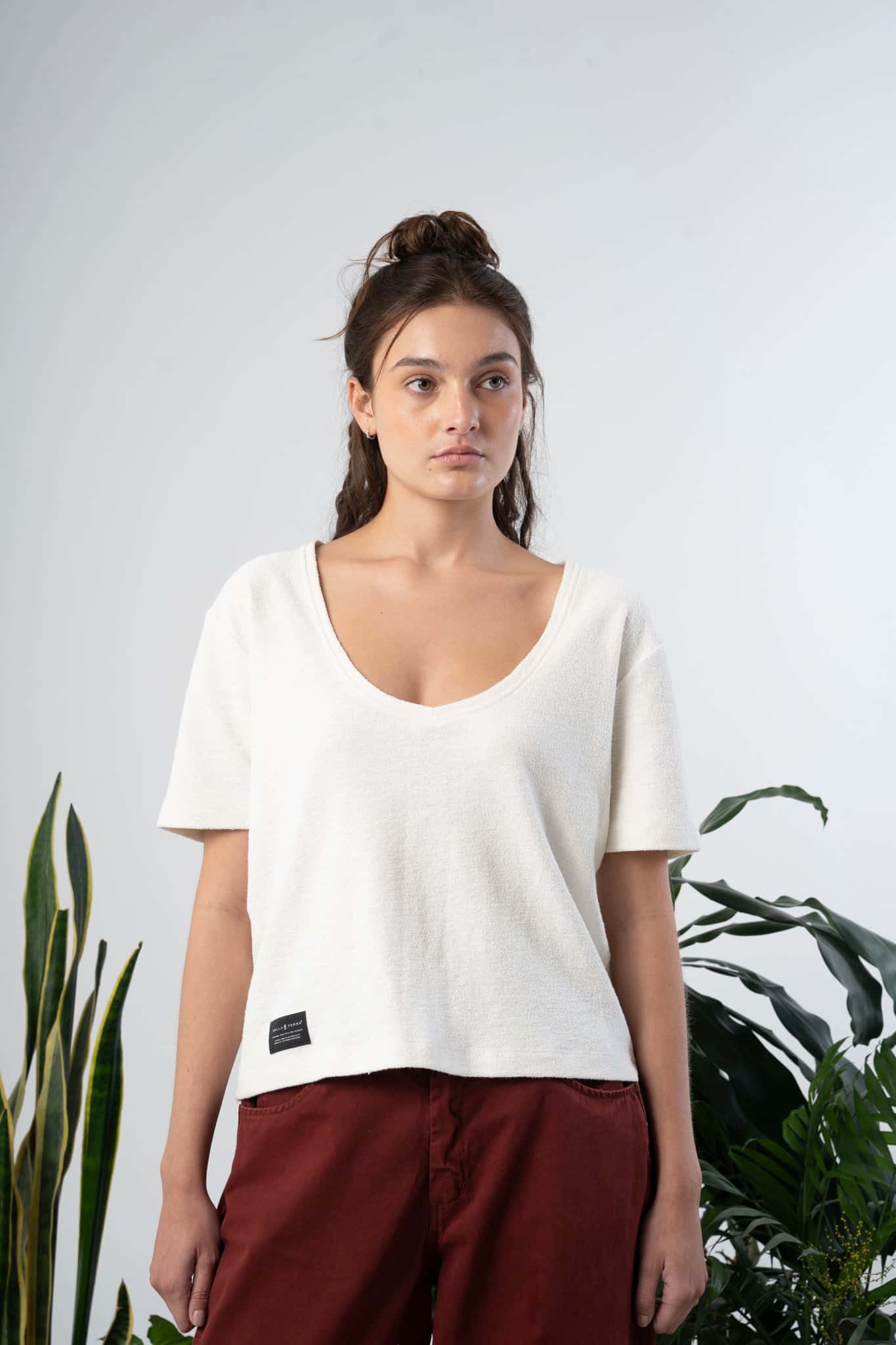 V-Neck Organic Terry Tee