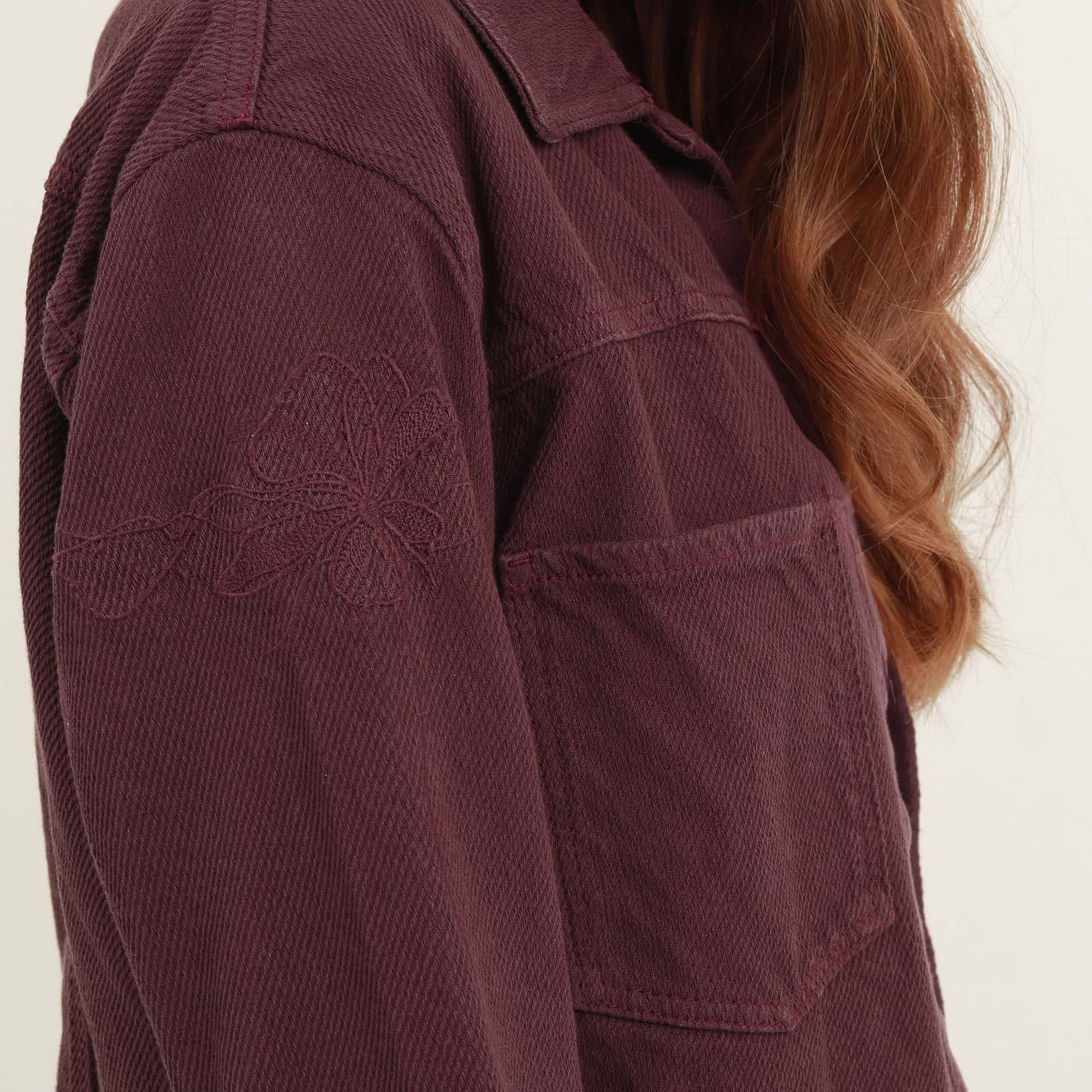 Chaqueta cazadora cuello sport manga larga con bordado - miniatura 2