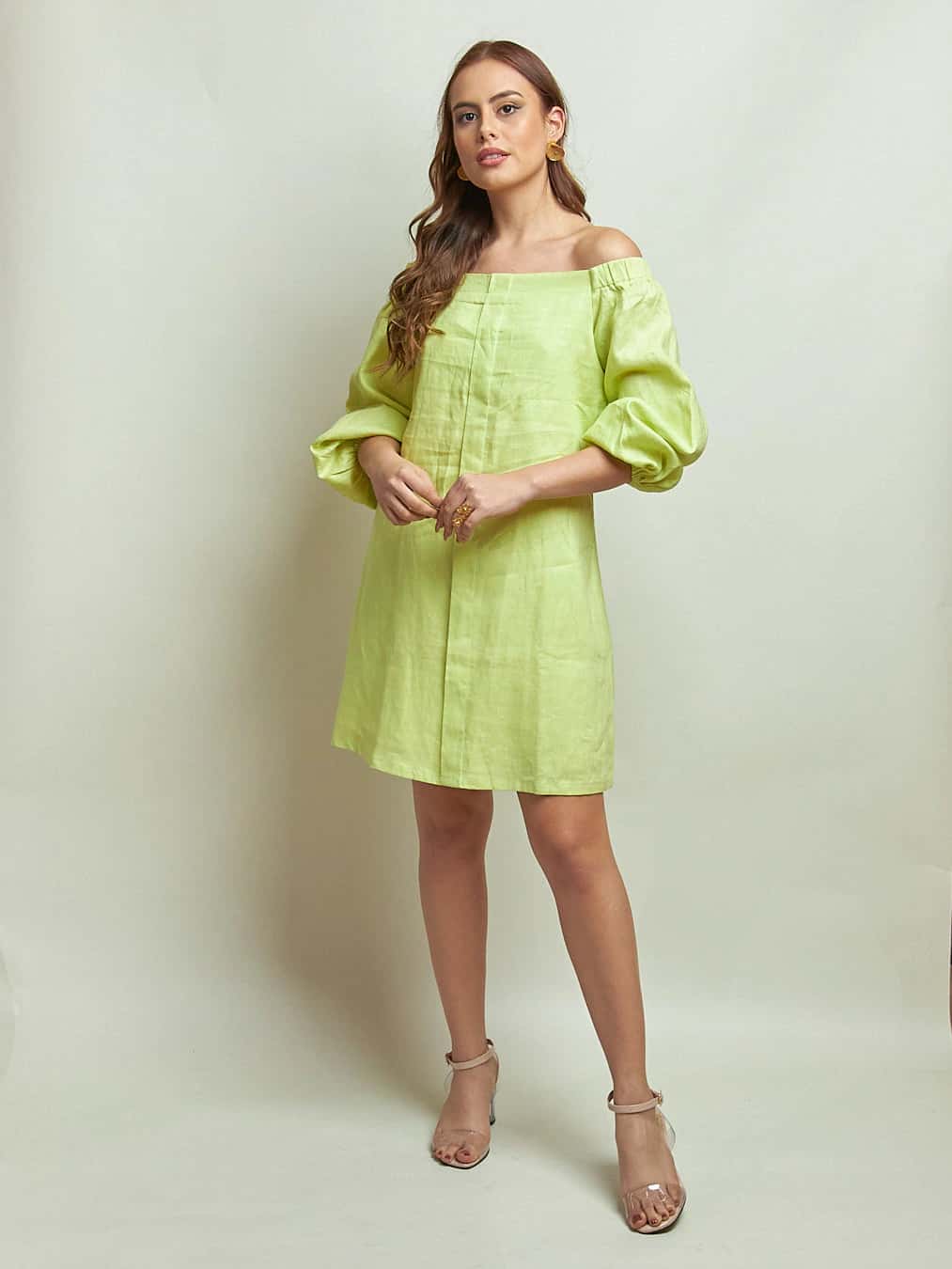 Vestido Creta Ii Verde Limon - miniatura 3