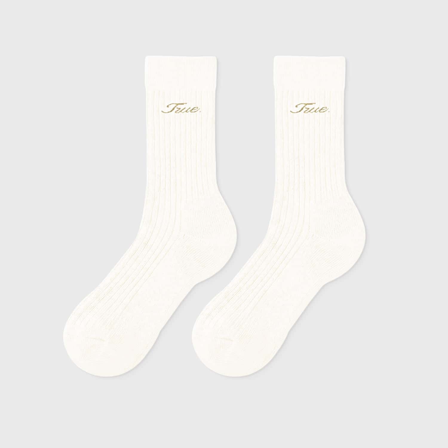 True Ribbed Socks - Cream