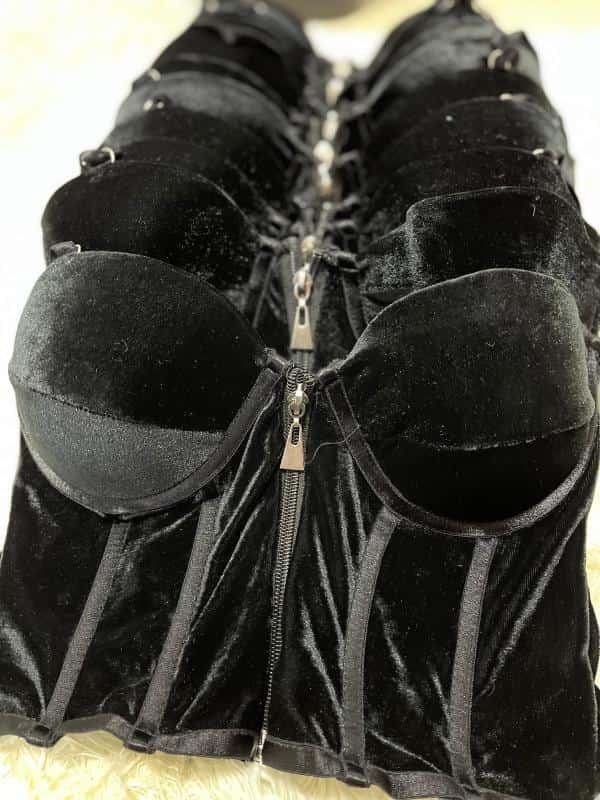 CORSET TERCIOPELO NEGRO