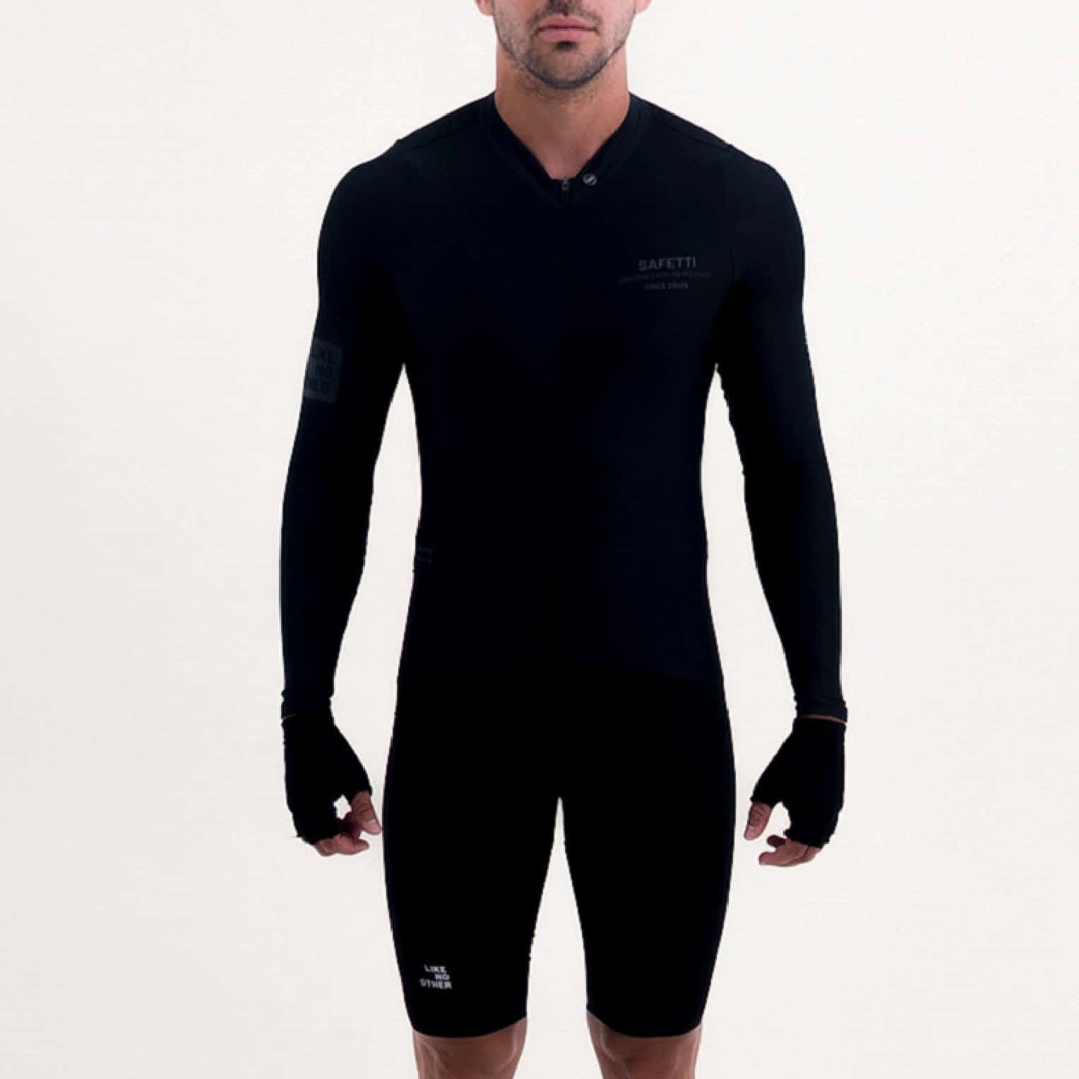 CAMISA CICLISMO MANGA LARGA LATITUDE NERO PARA HOMBRE - miniatura 3