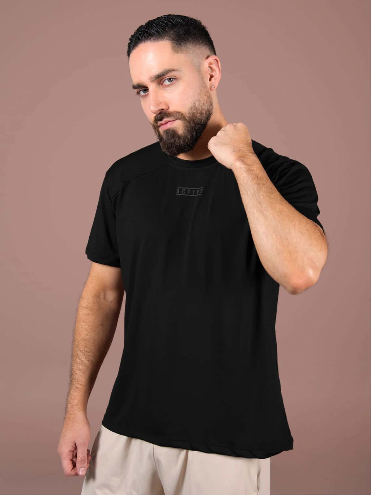 Qatar camiseta hombre negra
