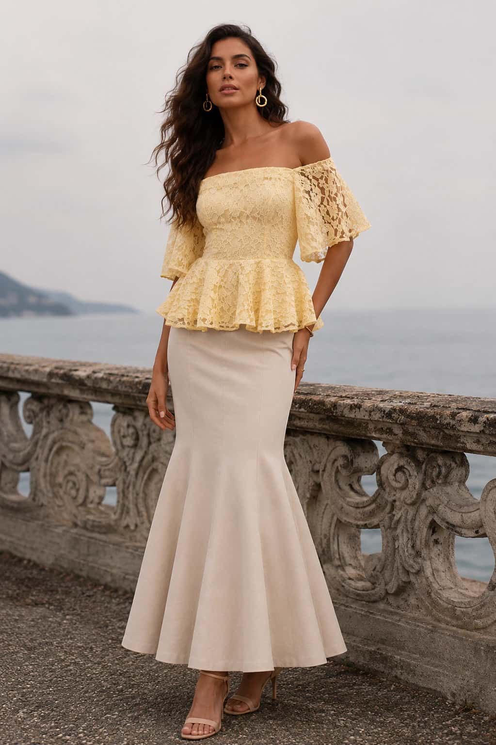 Blusa Thalia Amarillo Encaje