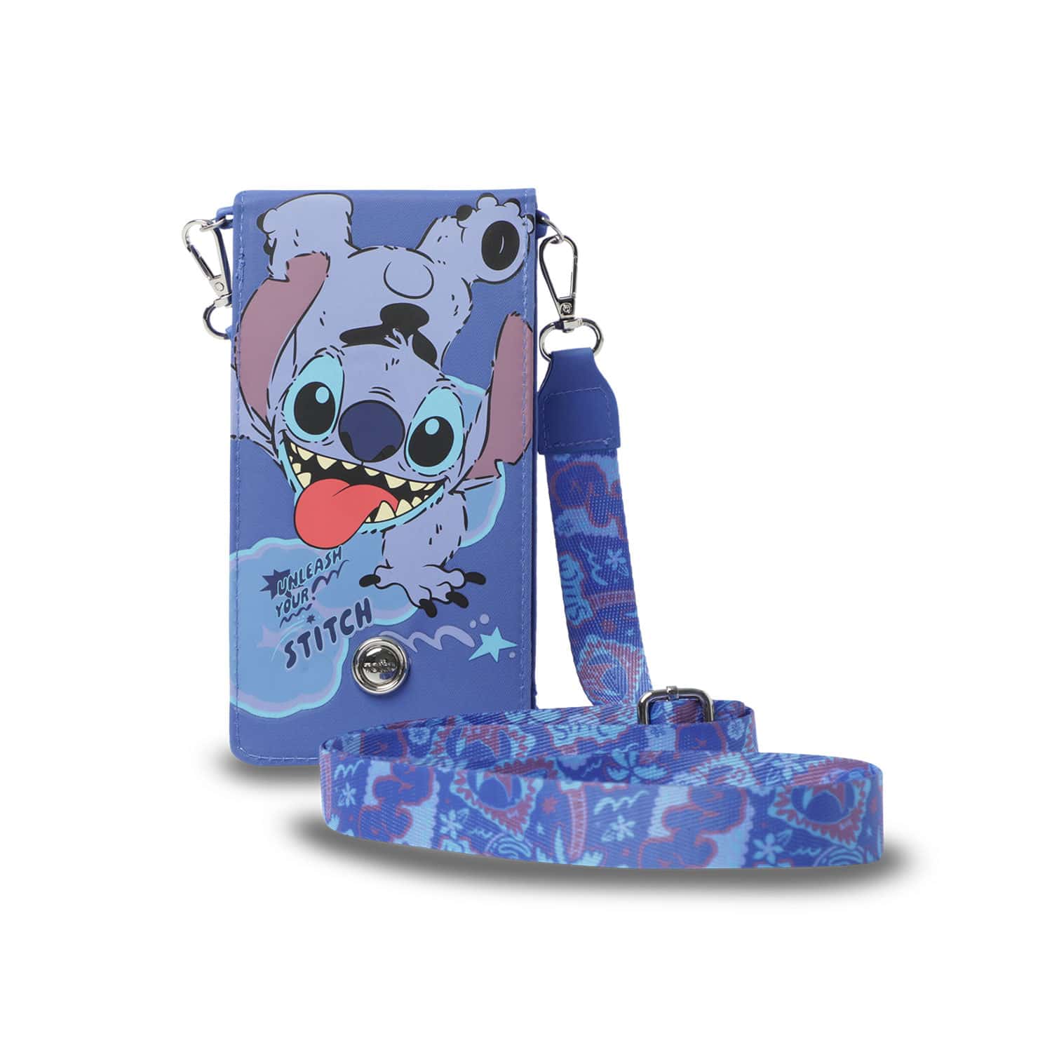 Portacelular Stitch Time para Mujer con RFID Blocker Azul