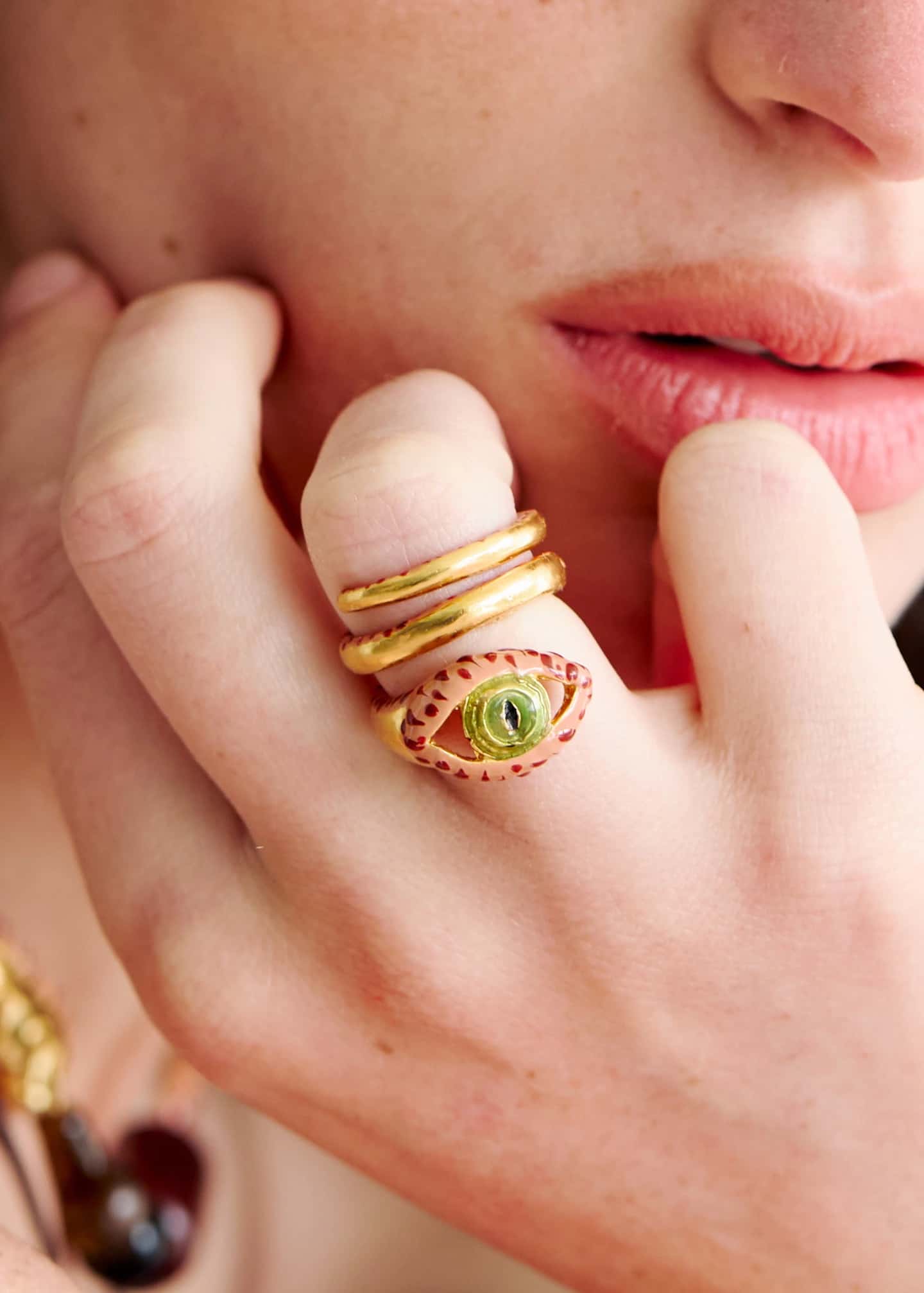 Anillo Espiral Eye Terracota - miniatura 2