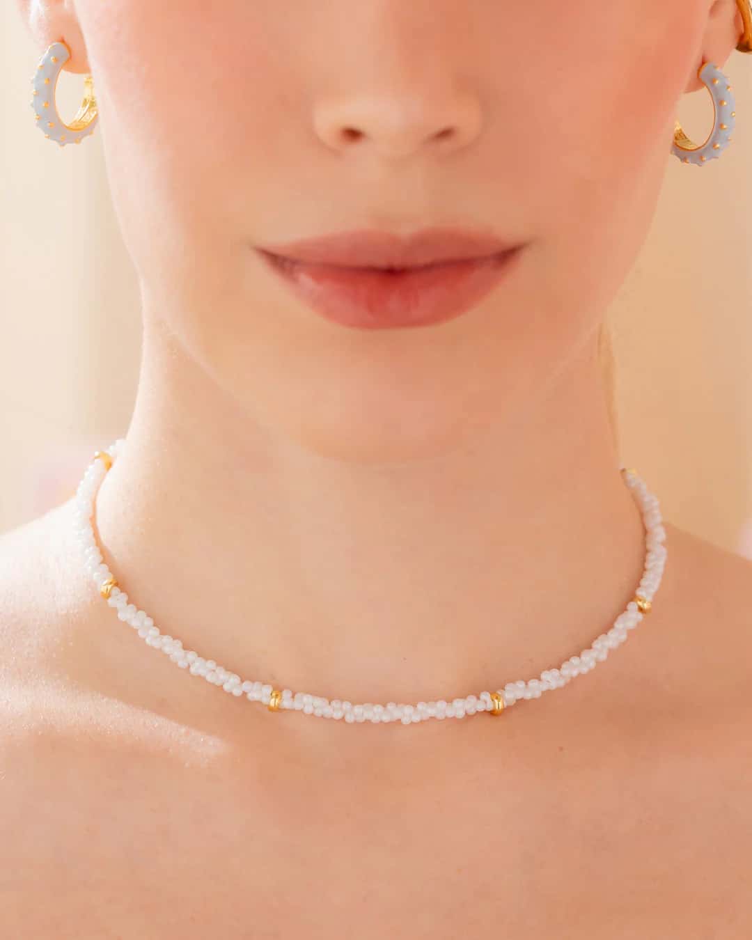 Collar Mini Perla Amorfa + Aretes