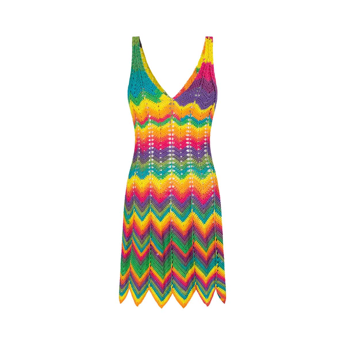 Crocheted Dress - Rainbow