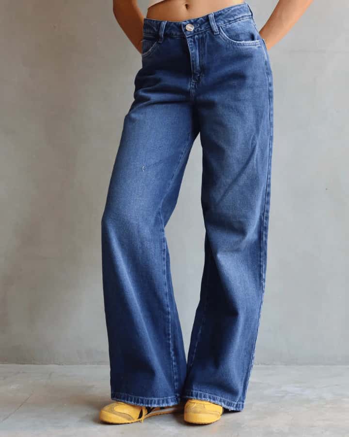 JEAN WIDE LEG FIT AZUL OSCURO