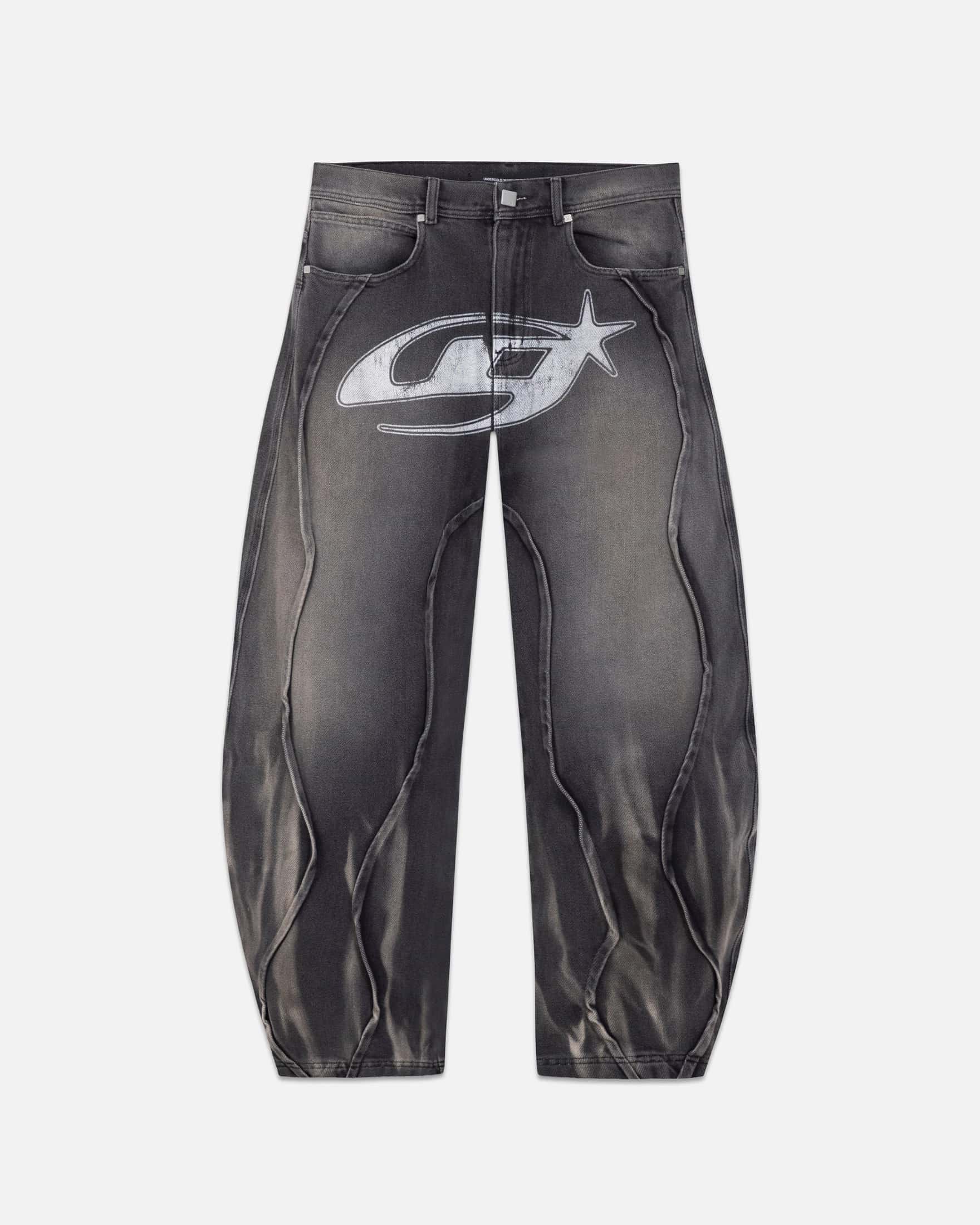 Act 1 UG Star Barrel Vein Jean Washed Black