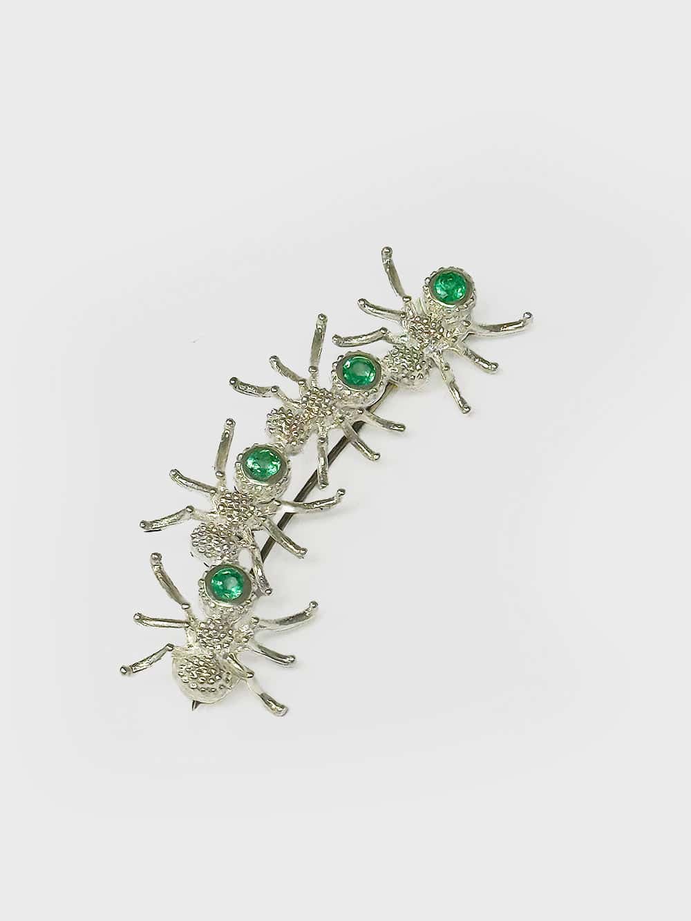 Broche Las Obreras con esmeraldas - miniatura 1