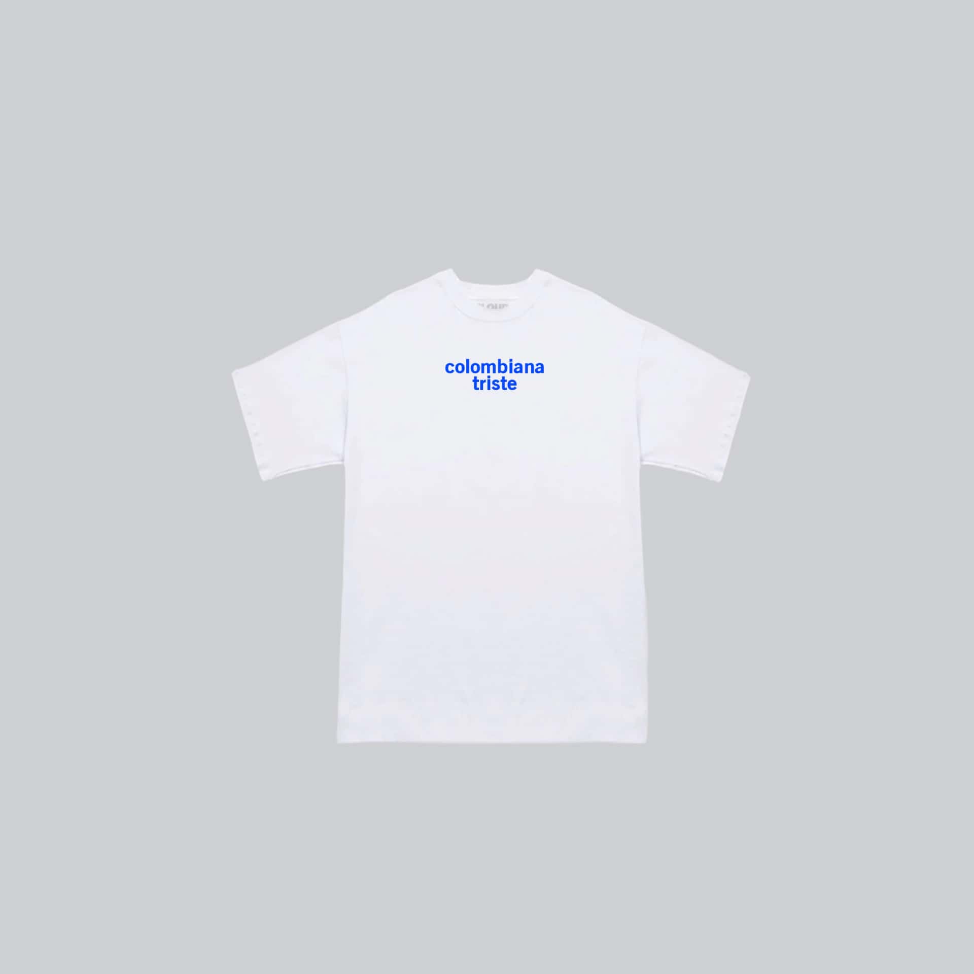Baby tee colombiana blanco/azul