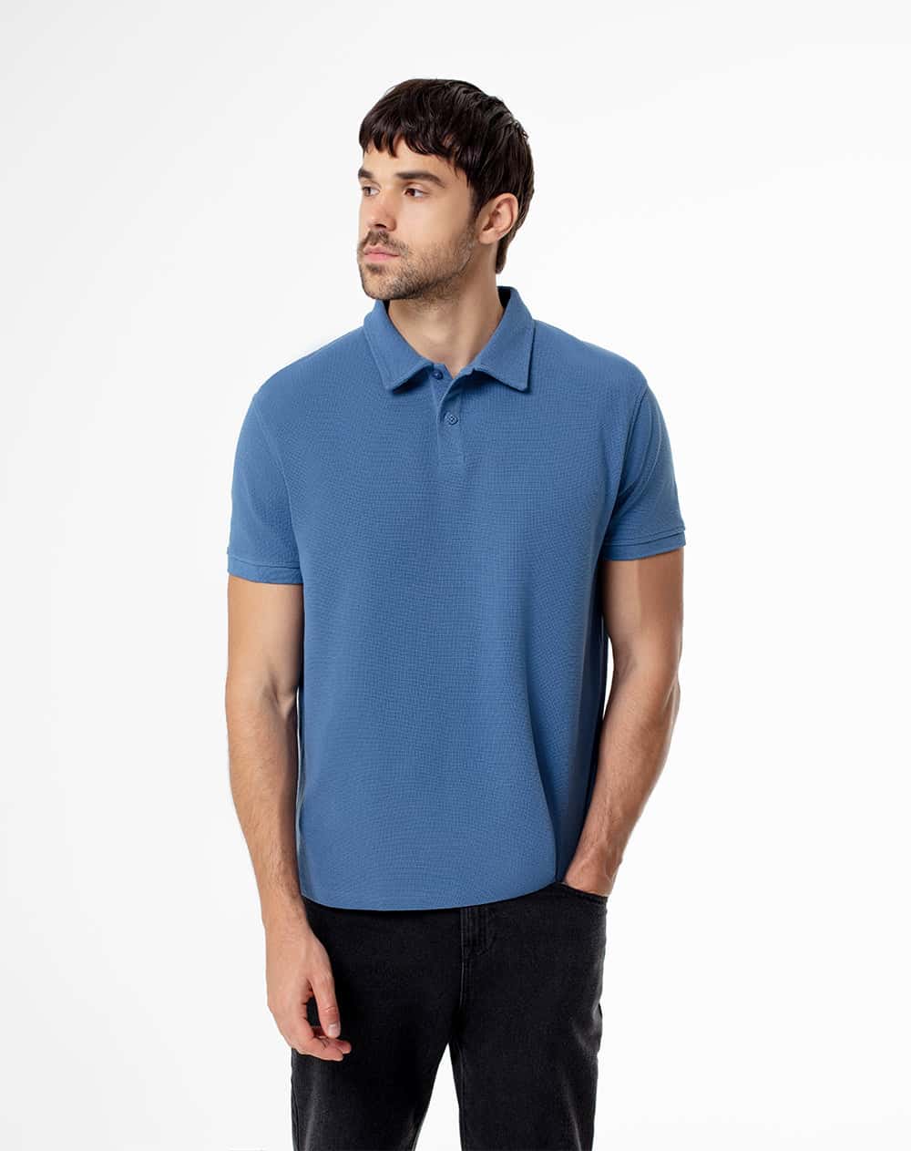 Polo regular algodón azul hombre