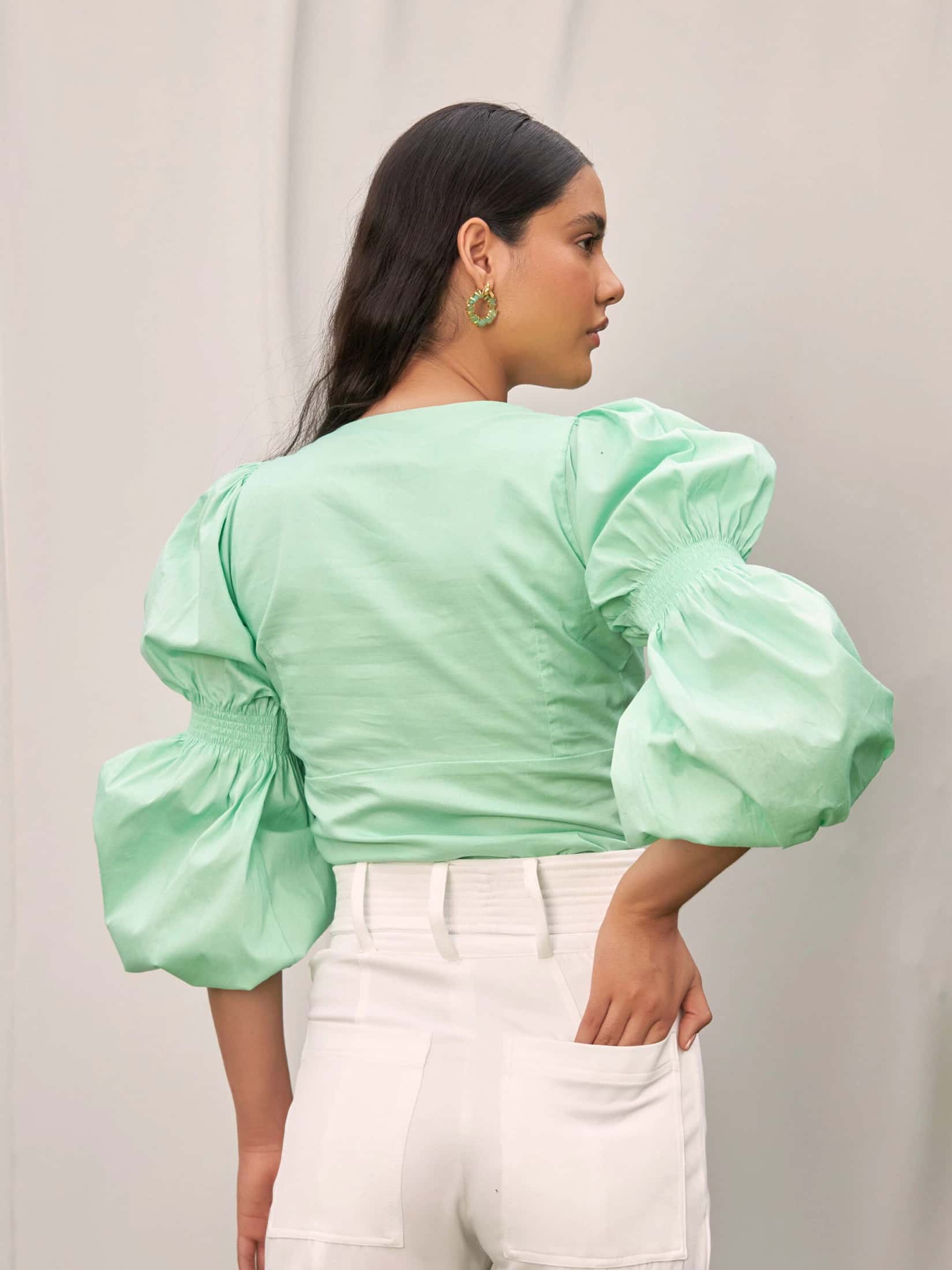Blusa Vico Verde Menta - miniatura 6