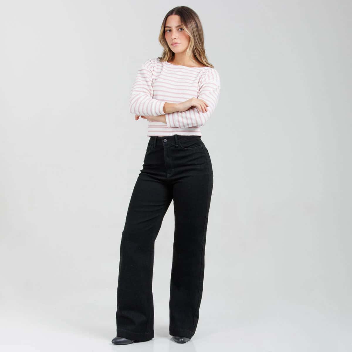 Jean Wde Leg Negro Ax-3158 Licrado