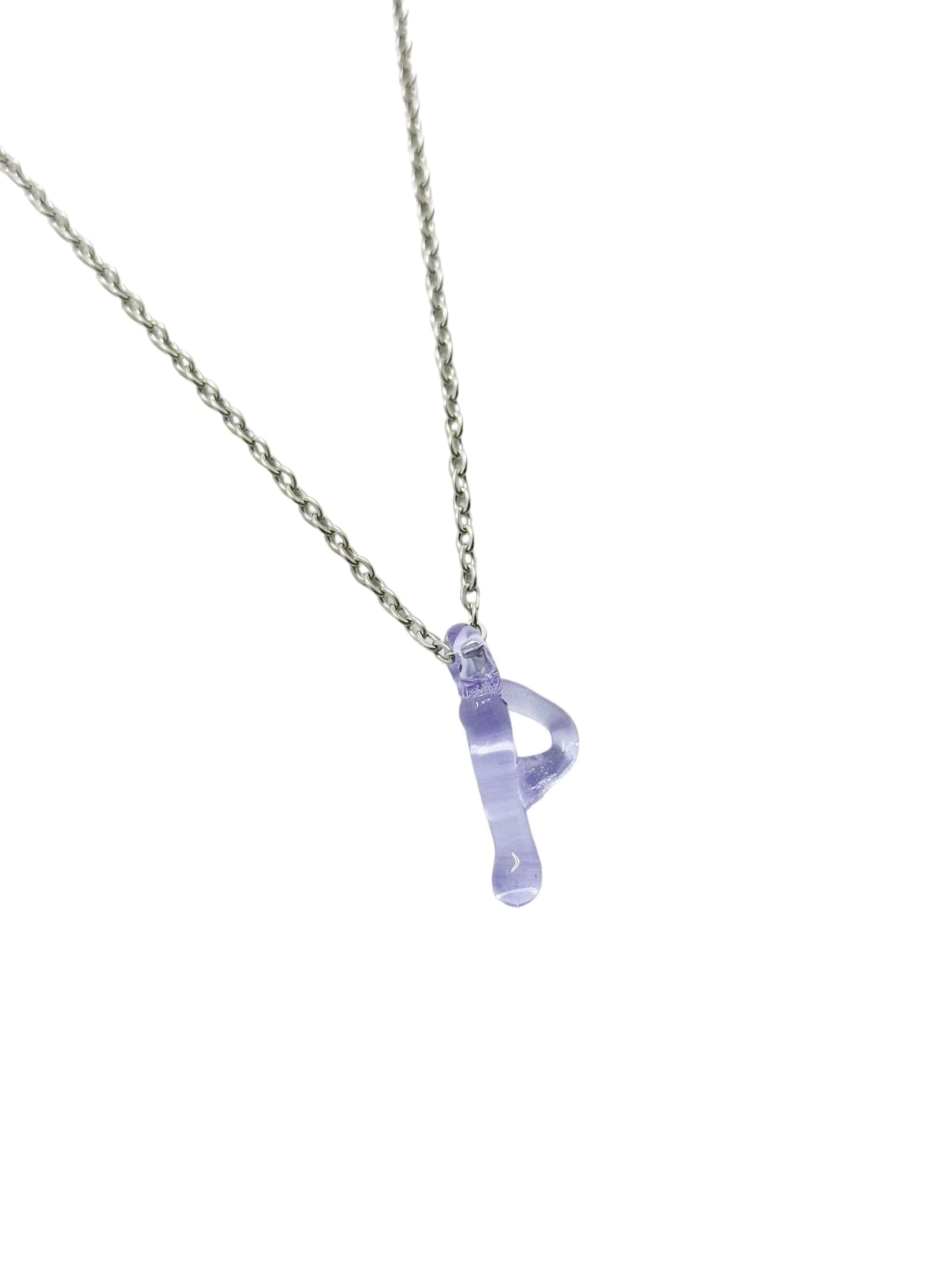 purpple glass necklace 1 letter - miniatura 16