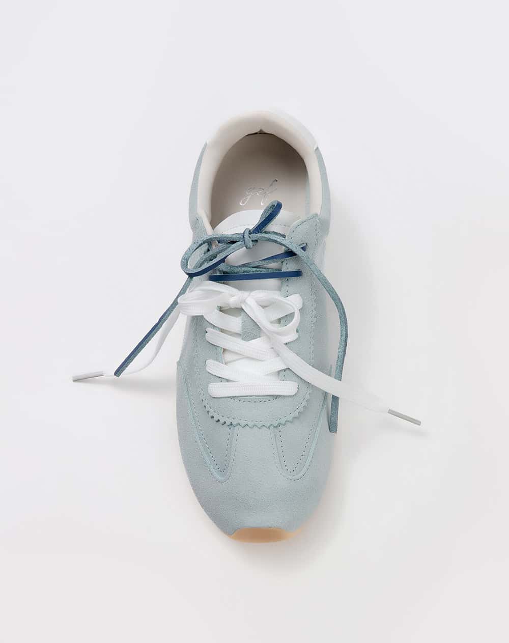 Tenis casuales cuero gamuza azules mujer