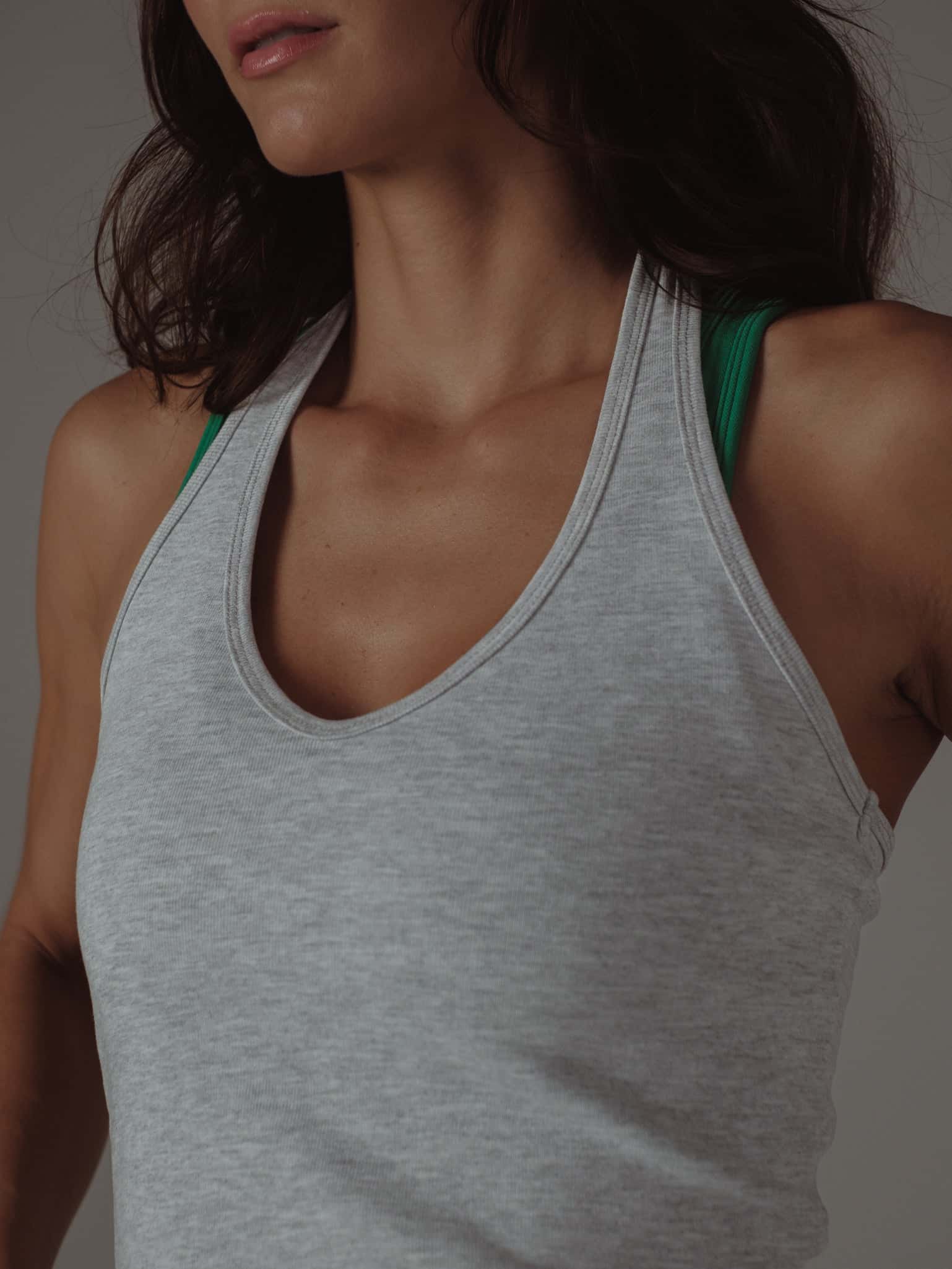 HALTER RIB TOP - CREAMY GRAY - miniatura 11