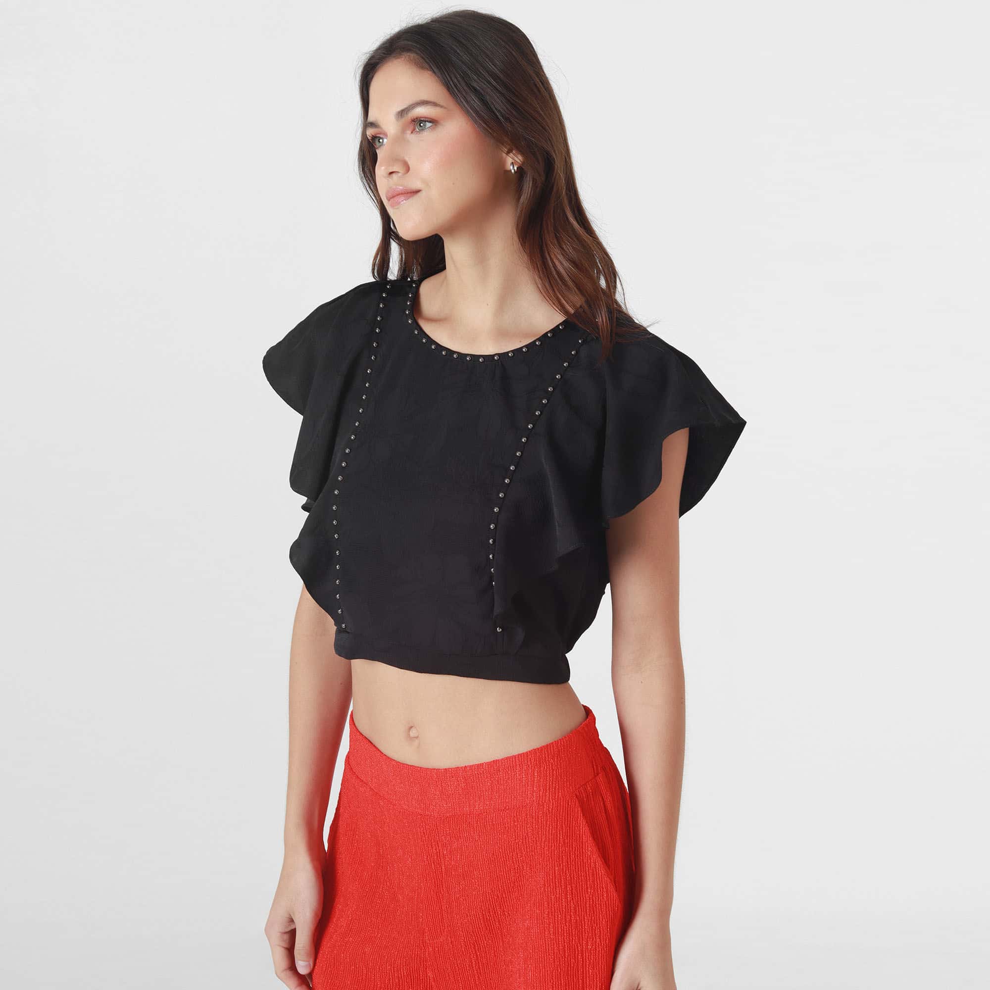 Blusa Cuello Redondo Manga Corta