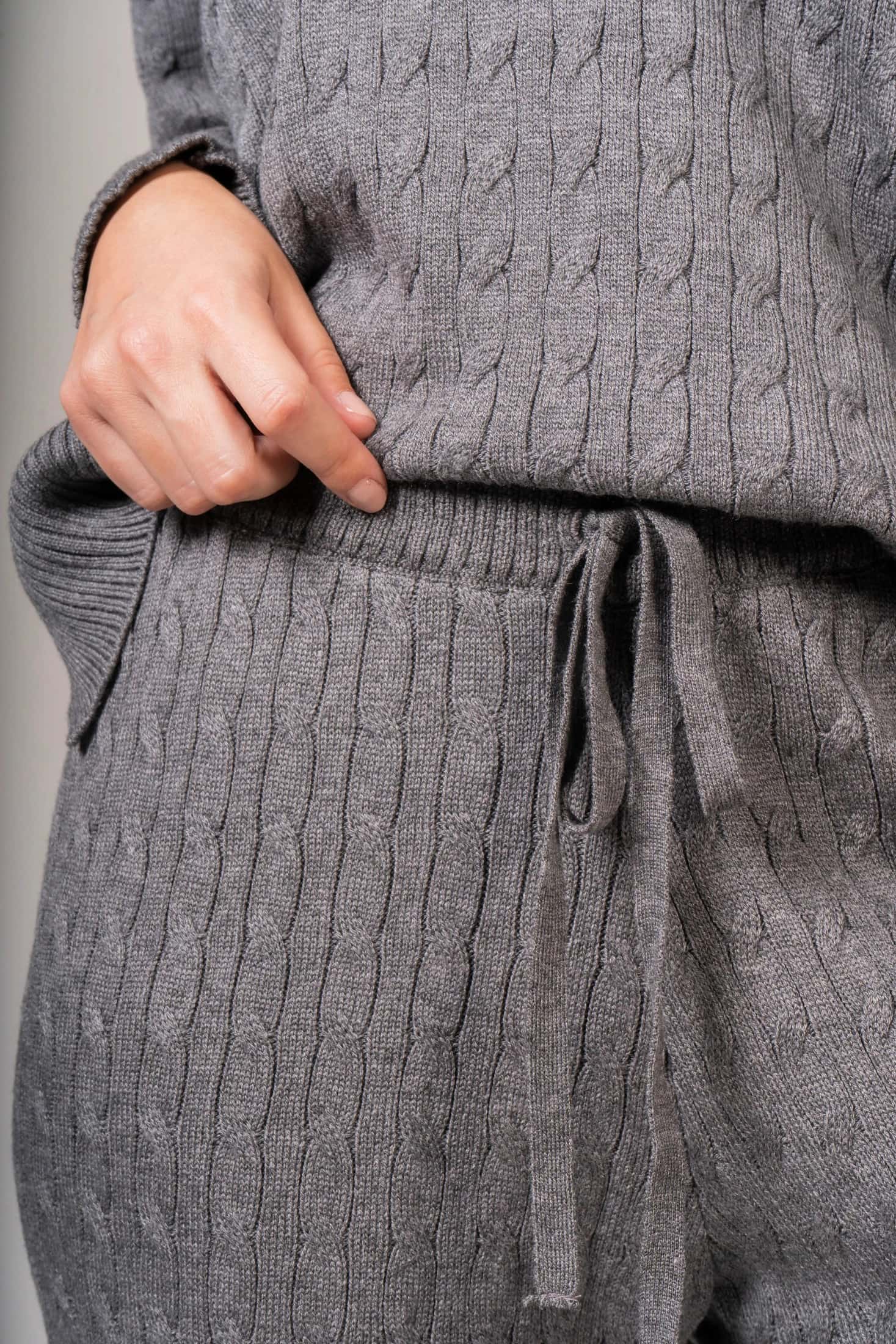 Pantalón Trenzado Mujer Gris - miniatura 2