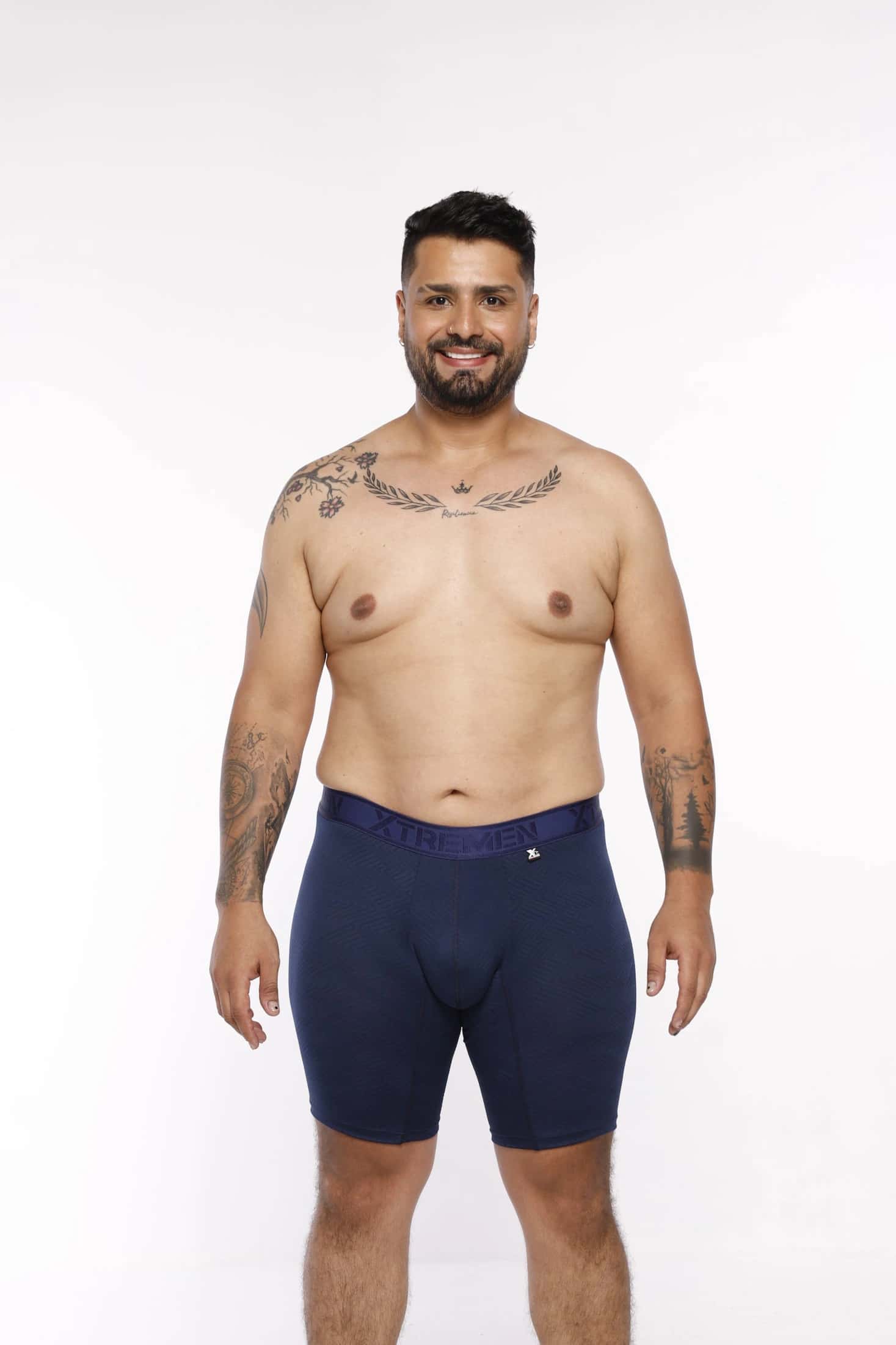 BOXER MICROFIBRA JACQUARD ESPIGA EXTRAGANDE AZUL OSCURO