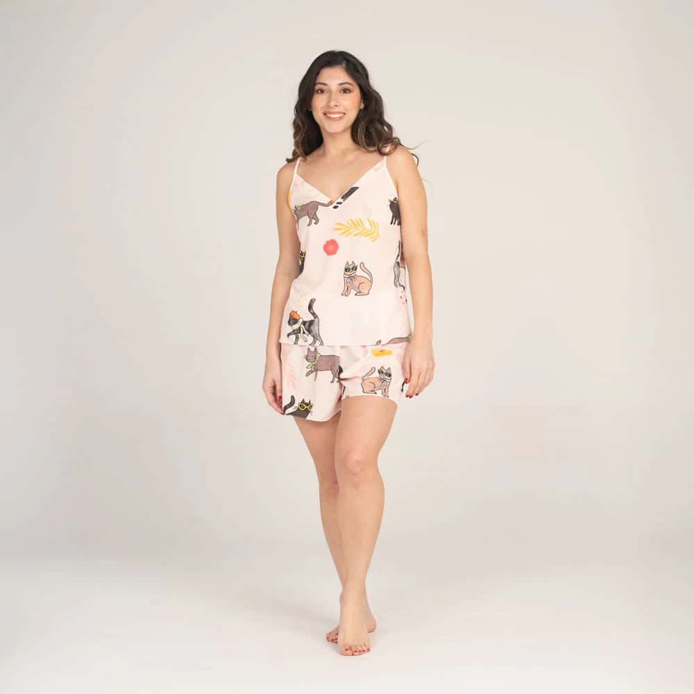 Conjunto de Pijama Short Gatuna.