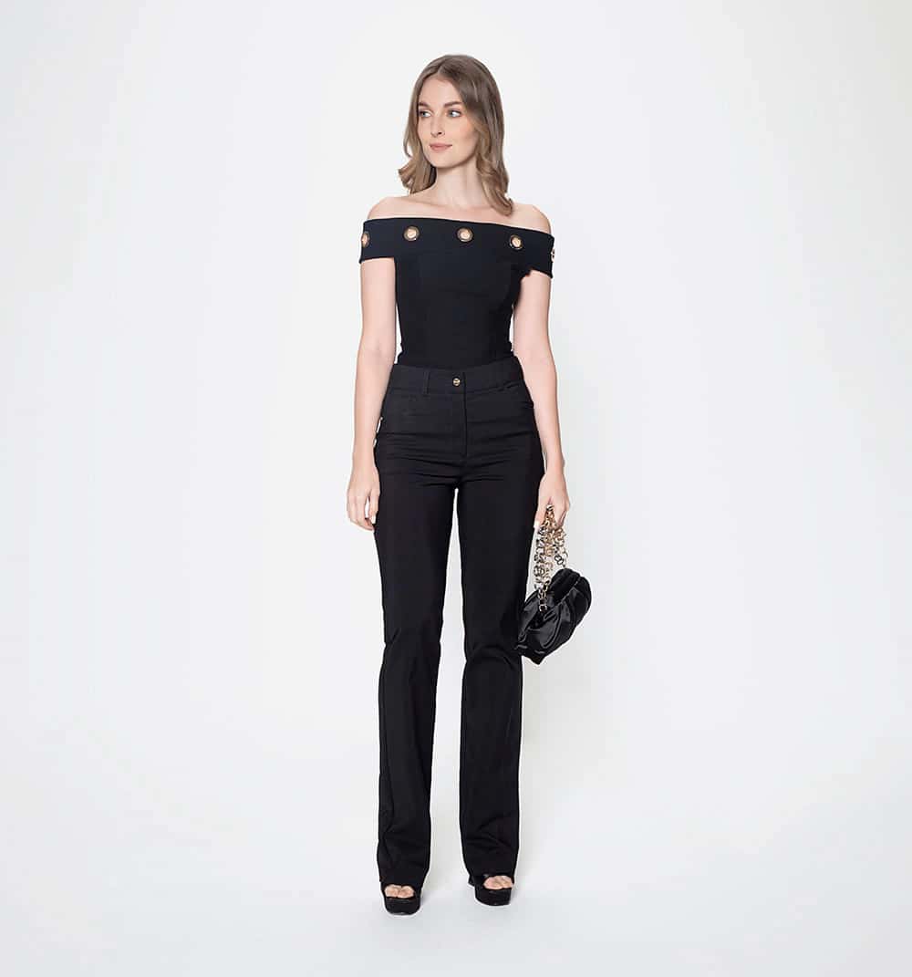 Pantalon  tiro alto con prense