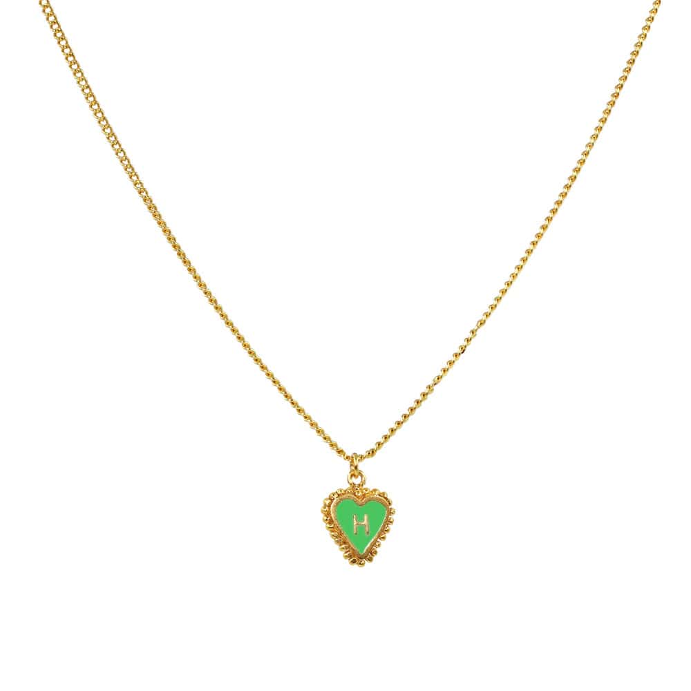 Cadena 1 Letra Heart Verde