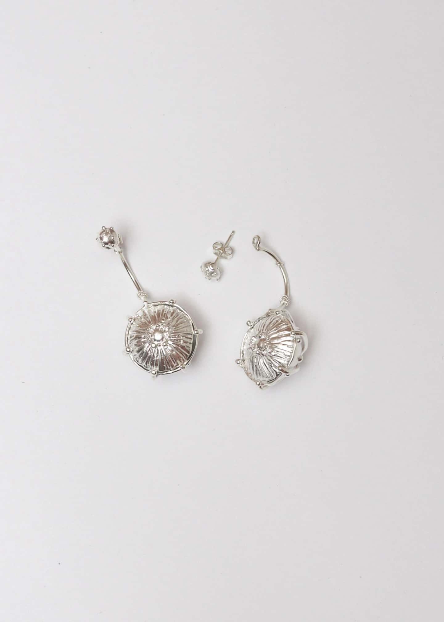 Aretes maxi sombrerito plata