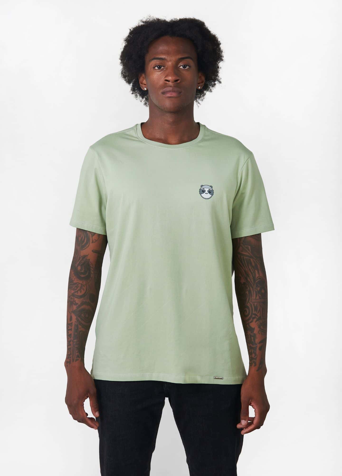 Basic Perezoso Camiseta Regular – Oliva Claro