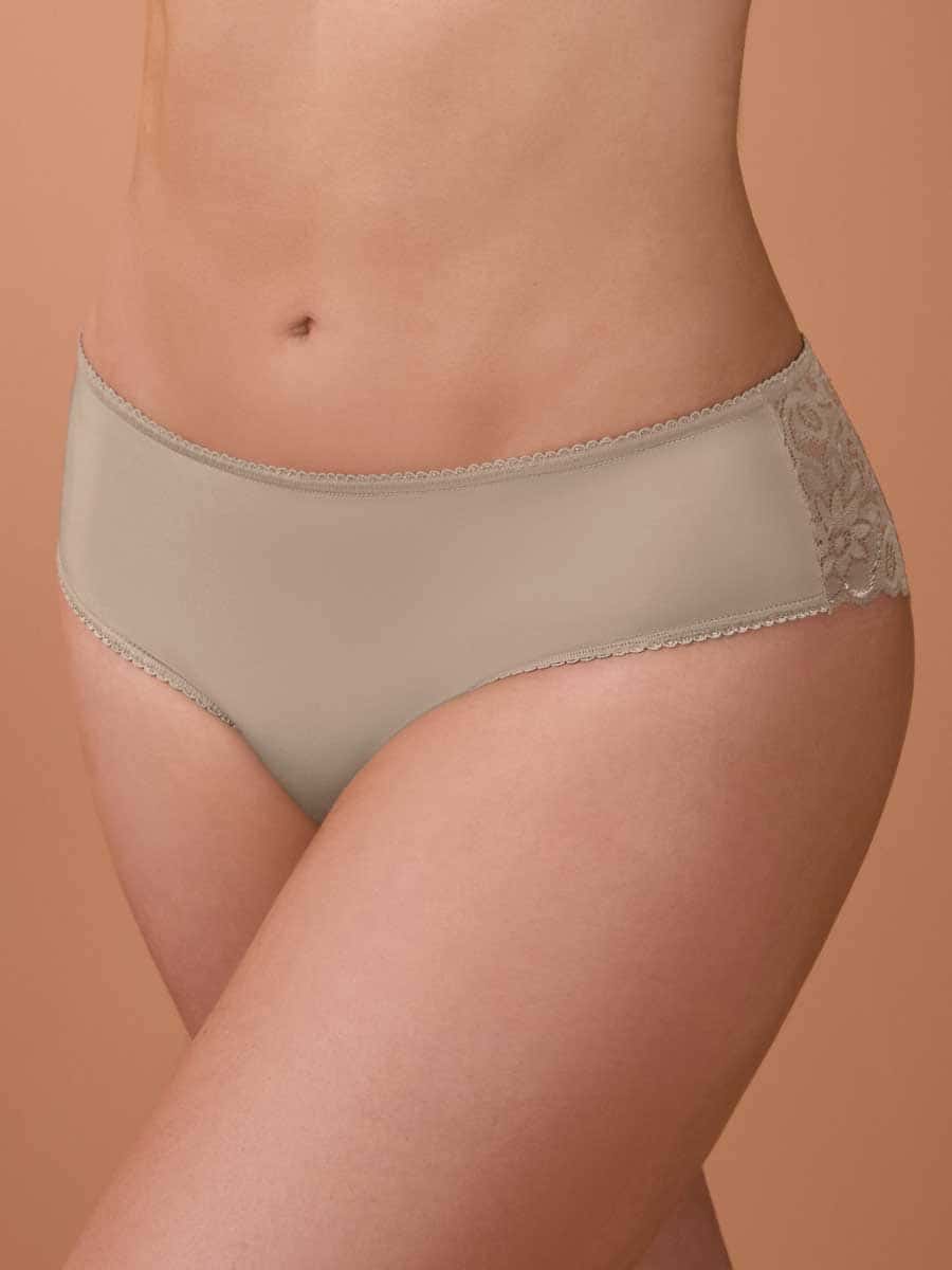 Cachetero con Encaje Para Mujer Color Pistacho Cremoso