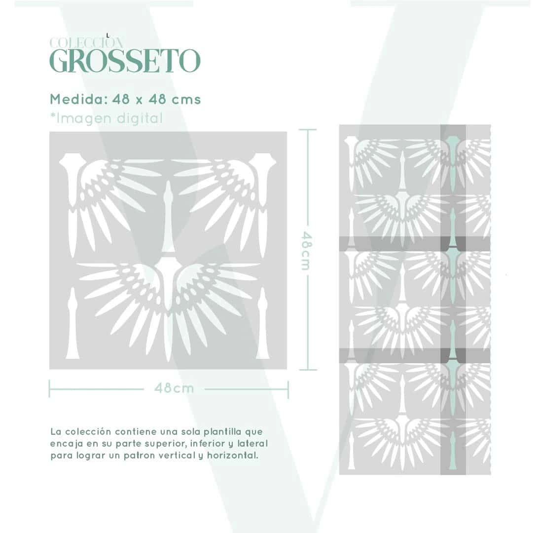 Plantillas para pintar, Vamarú Stencils, Colección Grosseto 48x48cm, 1und - miniatura 2