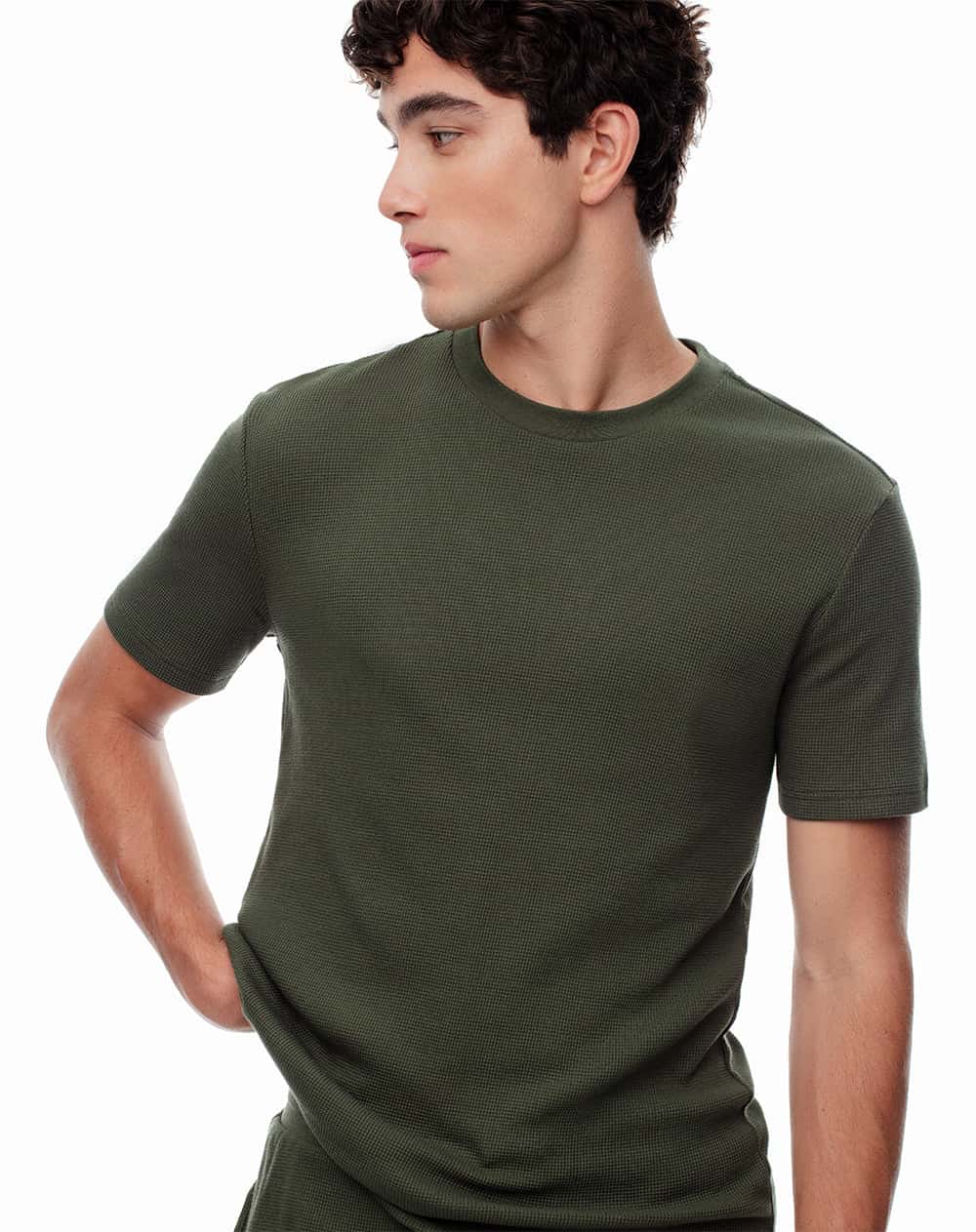 Camiseta oversize algodón verde hombre